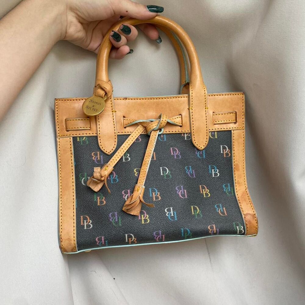 SOLD Vintage Dooney & Bourke Black and Tan Mini Bag
